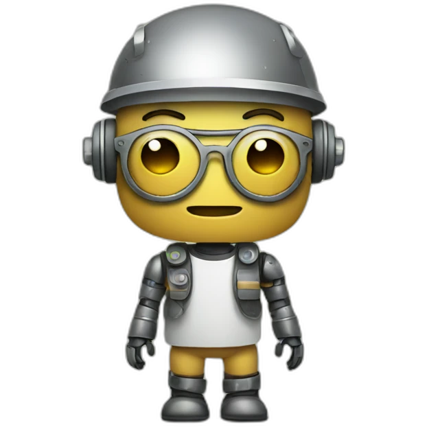 a hipster robot coding emoji