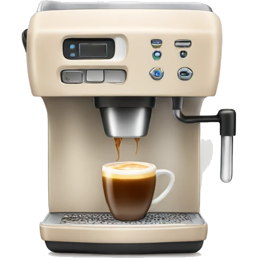 Light beige coffee machine with cup of coffee emoji