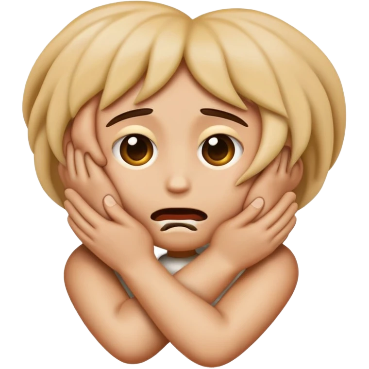 an emoji that’s chocking itself with both hands pretending to be strangled  emoji