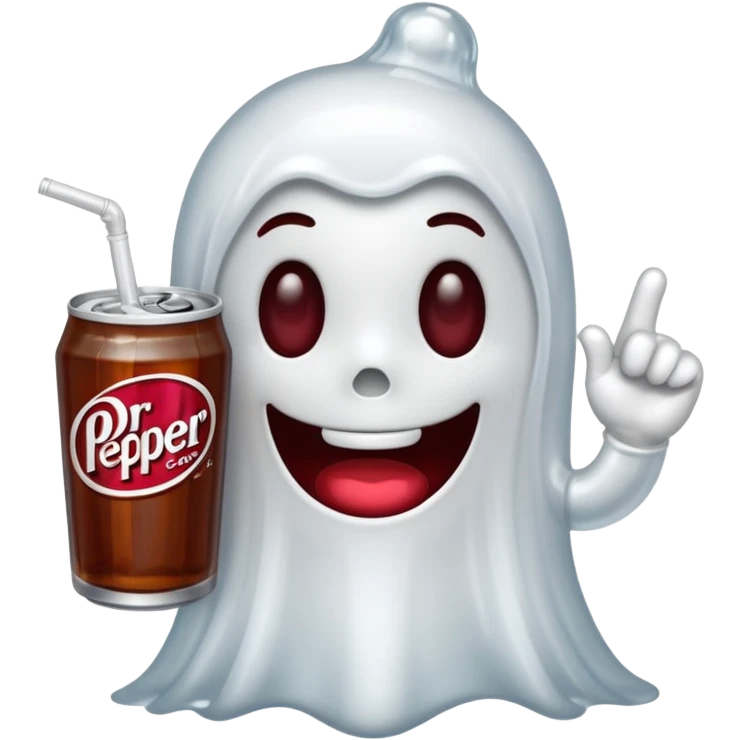 the ghost emoji drinking dr pepper  emoji
