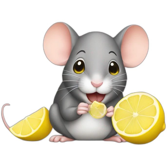 mouse squeesing a lemon emoji