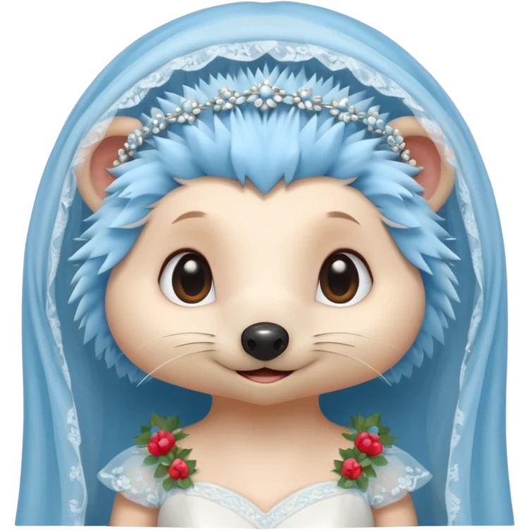 bride hedgehog blue emoji