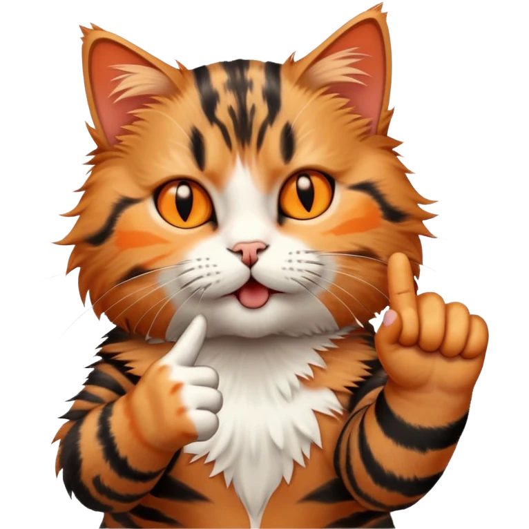 the cat points his middle finger at the screen emoji