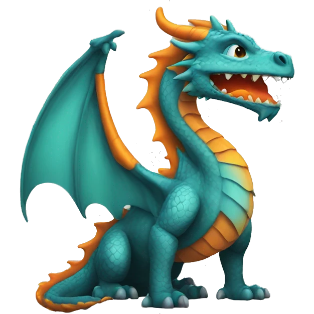 Dragon with orange  emoji