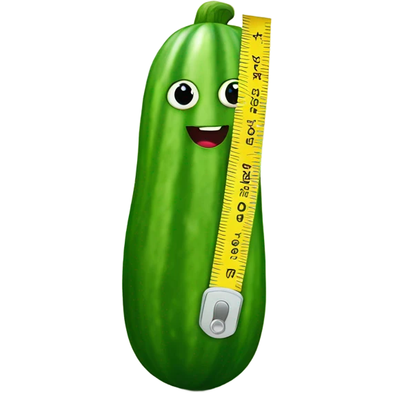 Cucumber with tape measure emoji