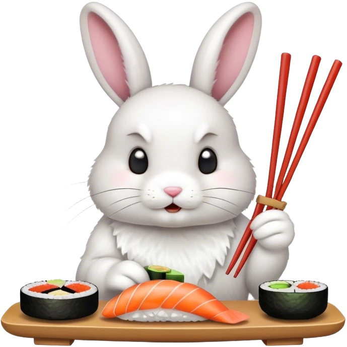 Bunny eating sushi emoji