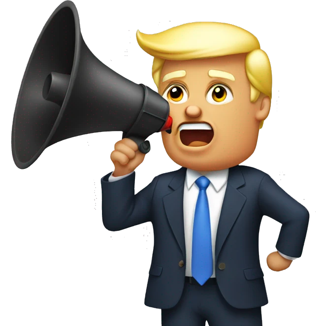 trump holds loudspeaker emoji