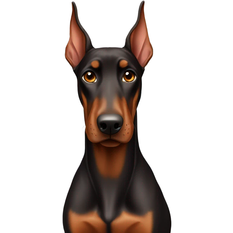 Brown Doberman with cropped ears emoji