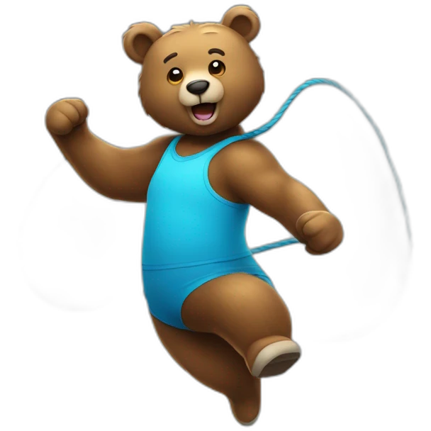 Bear jumping rope emoji