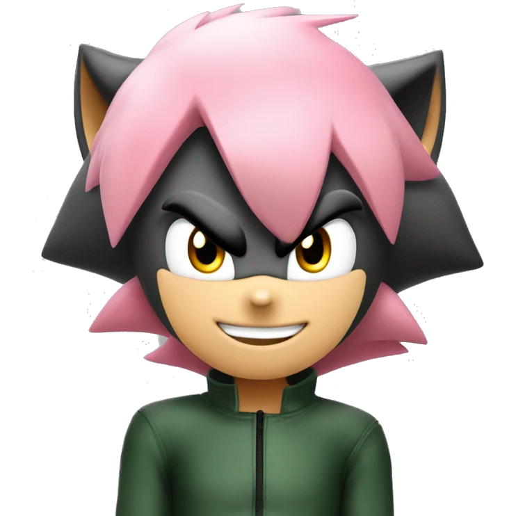 shadow the hedgehog  cor verde e rosa emoji