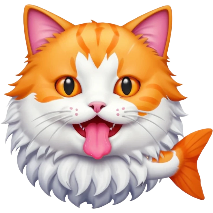 kucing makan ikan emoji