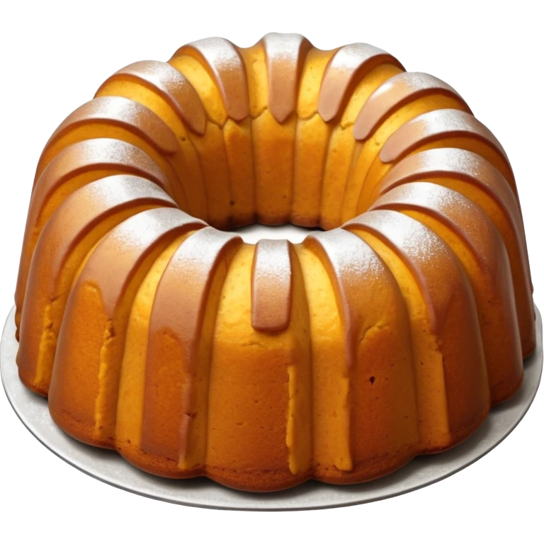 Bundt cake with pumpkin pieces in the middle emoji