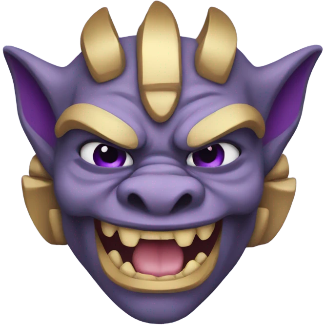 Gargoyle with purple and gold colors emoji