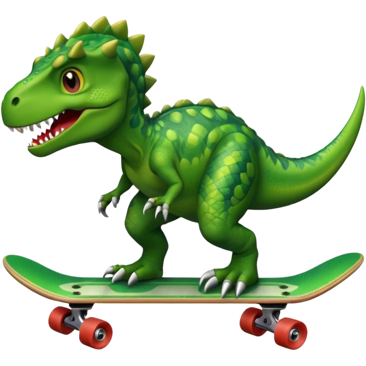 Dinosaur on a skateboard emoji