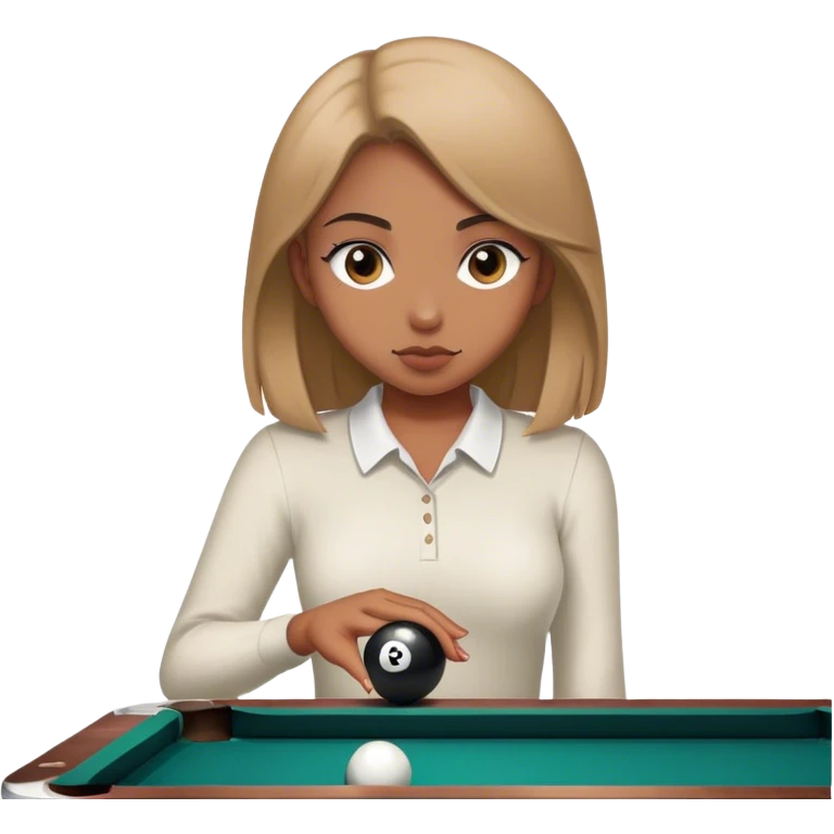 Girl playing 8 ball emoji
