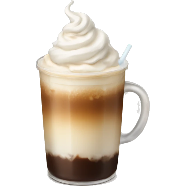 An Aesthetic iced coffee with vanilla cold foam emoji