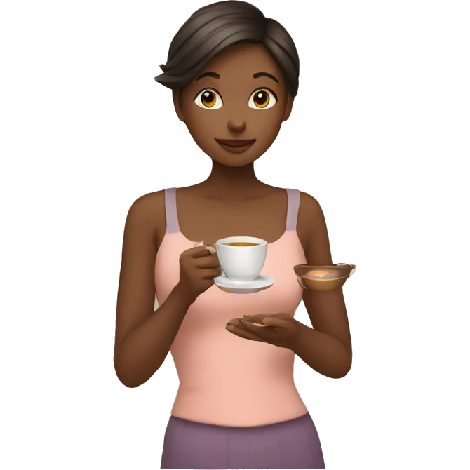 girl drinking tea emoji