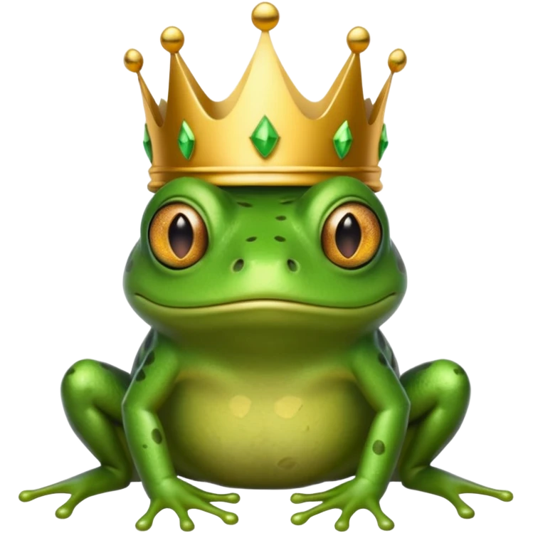 shrugging frog with cracked crown emoji