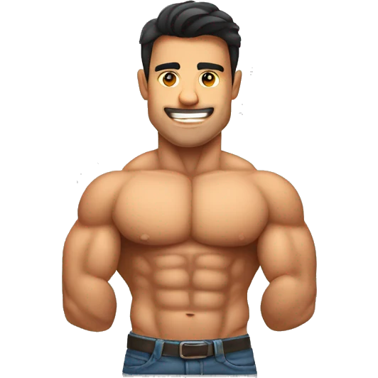 Muscular handsome man Bodybuilder, Mexican emoji