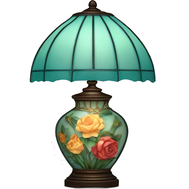 Tiffany lamp with flowers emoji