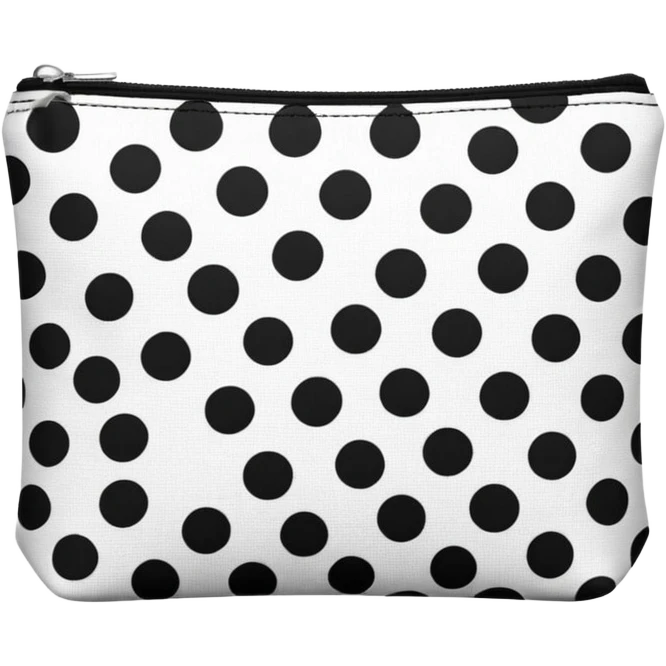 make a makeup puch with polka dots style emoji