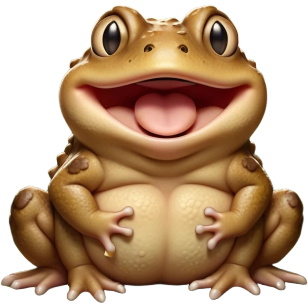 Cinematic Cute Yawning Toad Portrait Emoji, Head tilted slightly with a dramatic, wide-open yawn, showcasing a stout, textured body with drooping, warty features and sleepy, half-closed eyes, Simplified yet irresistibly adorable features, highly detailed, glowing with a soft, cozy woodland glow, high shine, relaxed yet expressive, stylized with a dash of whimsical amphibian charm, soft glowing outline, capturing the essence of a drowsy yet affectionate toad that appears ready to stretch out for a nap! emoji