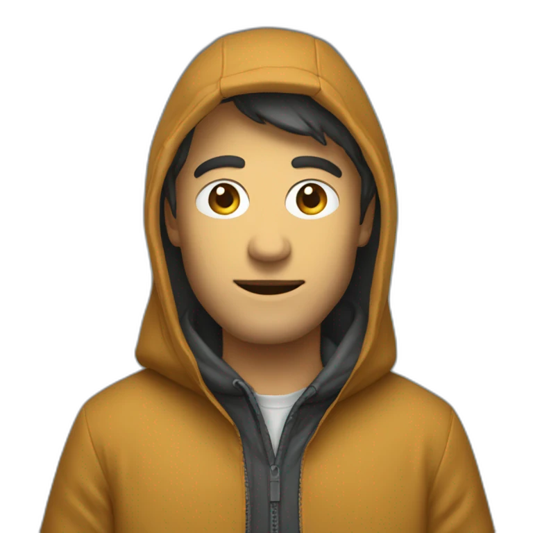 Un homme avec une cagoule emoji