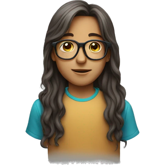 Kid with long hair and glasses  emoji