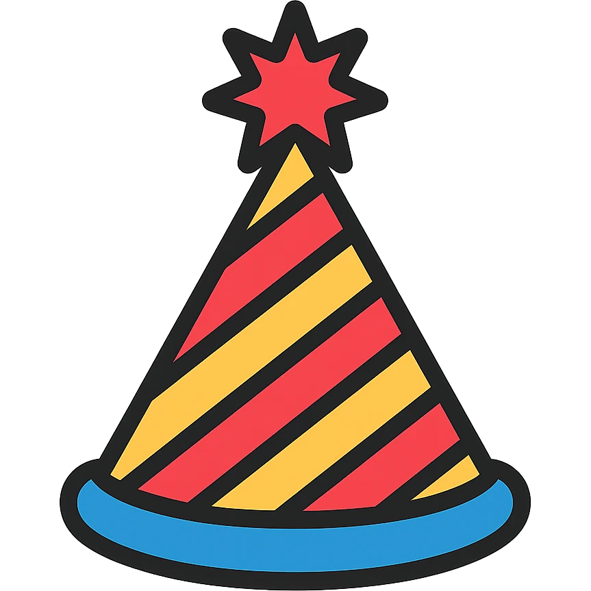colored party hat icon emoji