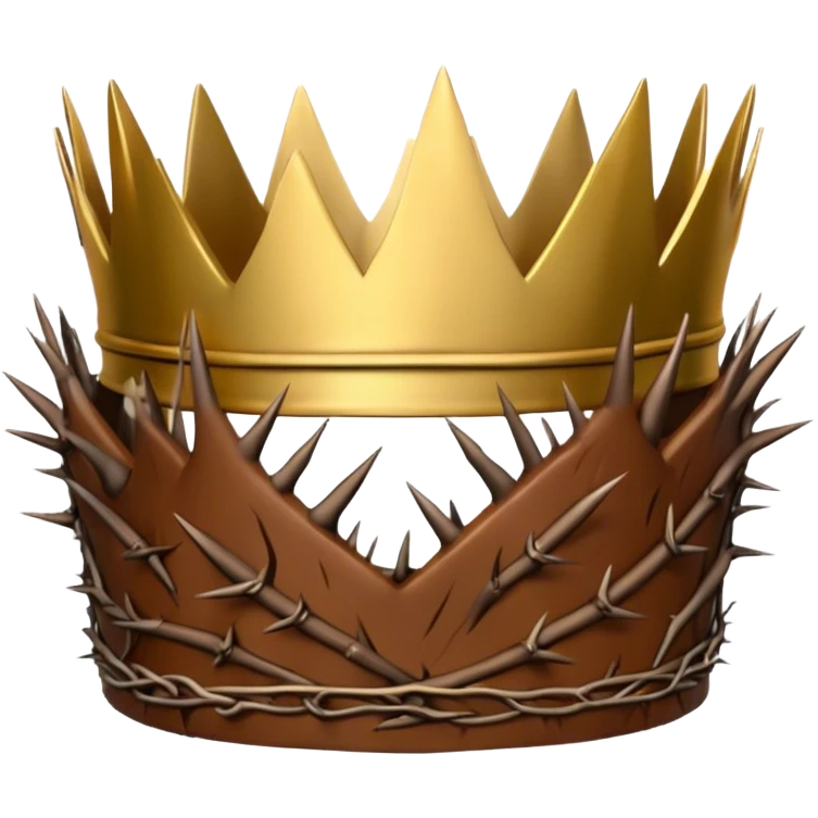 half crown of thorns and half king crown emoji