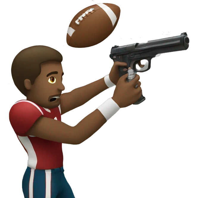 guy shooting a football emoji
