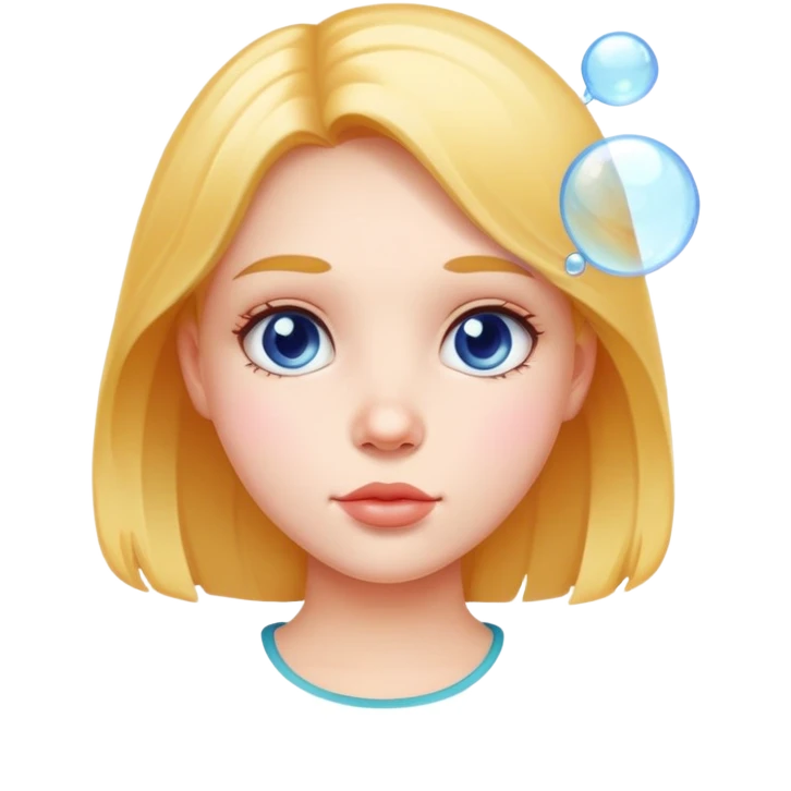 Girl with bubble emoji