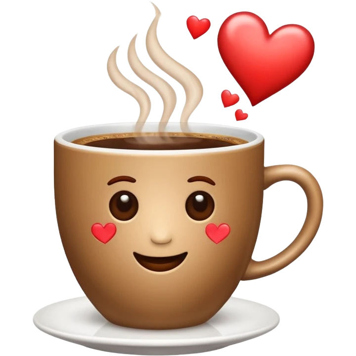 Dansende Kop koffie met hartjes emoji