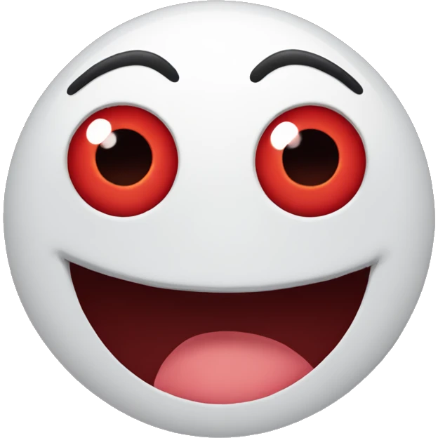 Happy emoji red eyes emoji