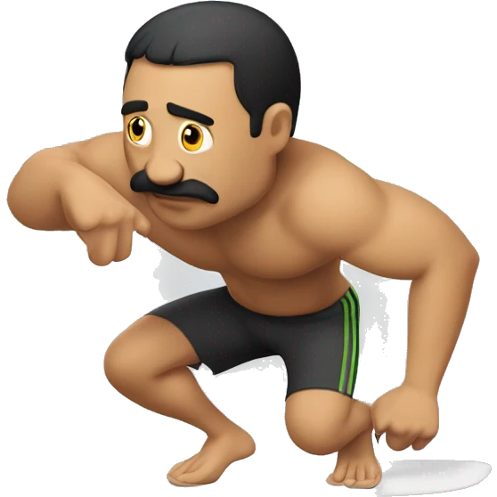 Out of shape Mexican man doing push up’s  emoji