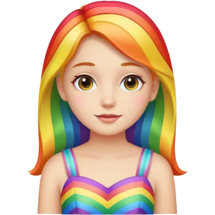 girl with rainbow dress emoji