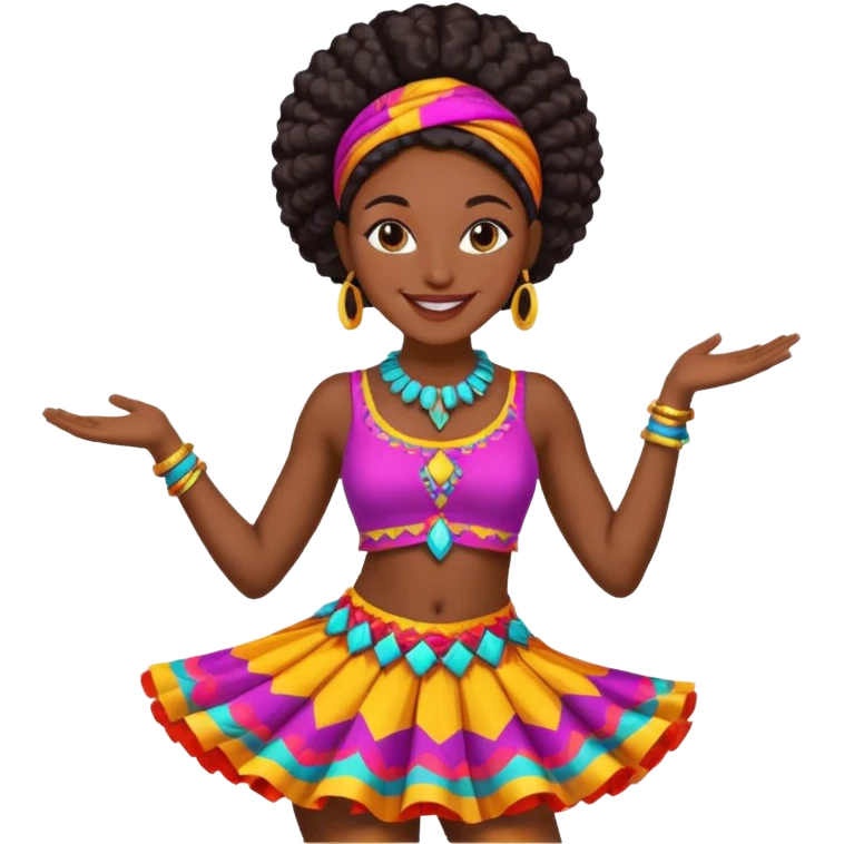 black woman festival dancer emoji