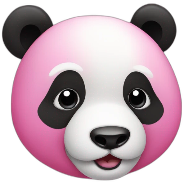 panda de couleur rose qui pleure emoji