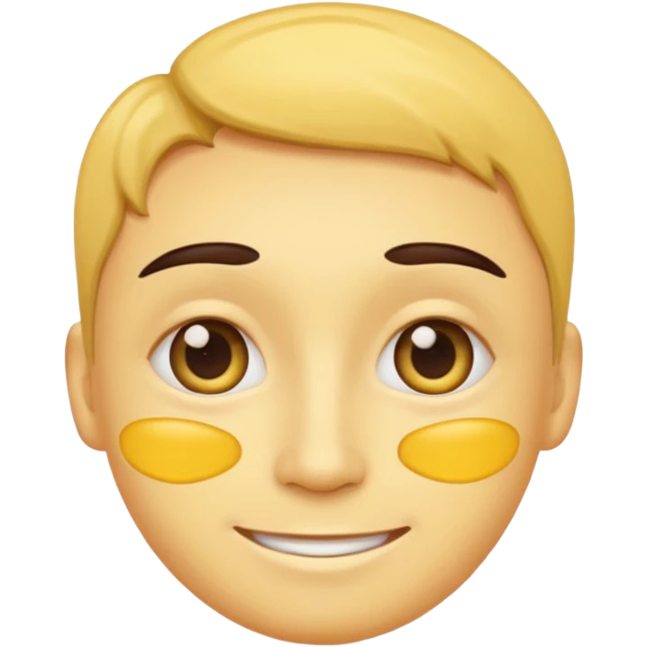 Yellow face eyebags smiling emoji