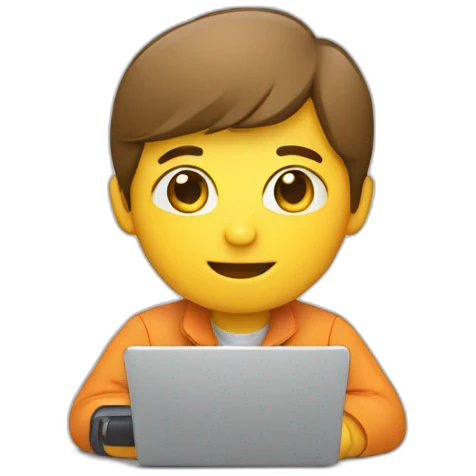 cute programmer on his laptop  emoji