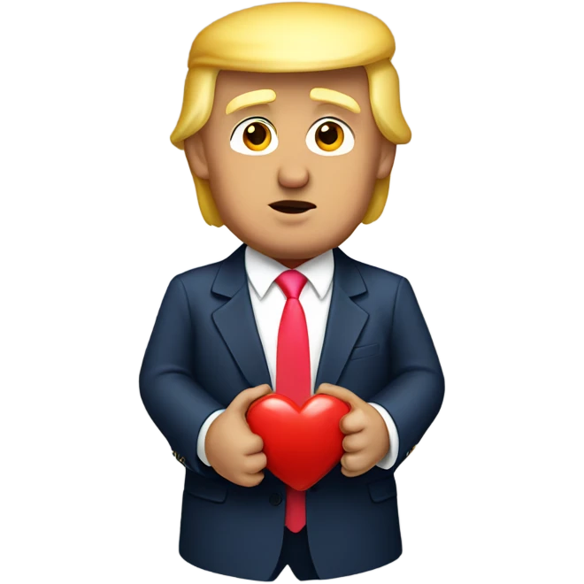 Donald Trump with heart hands emoji