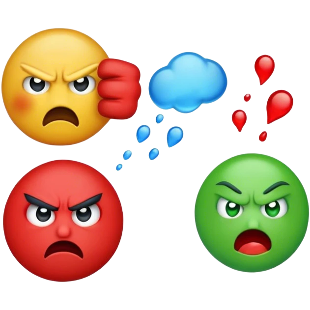 A mad emoji mixed with a sad smoking mixed with a throwing up emoji emoji