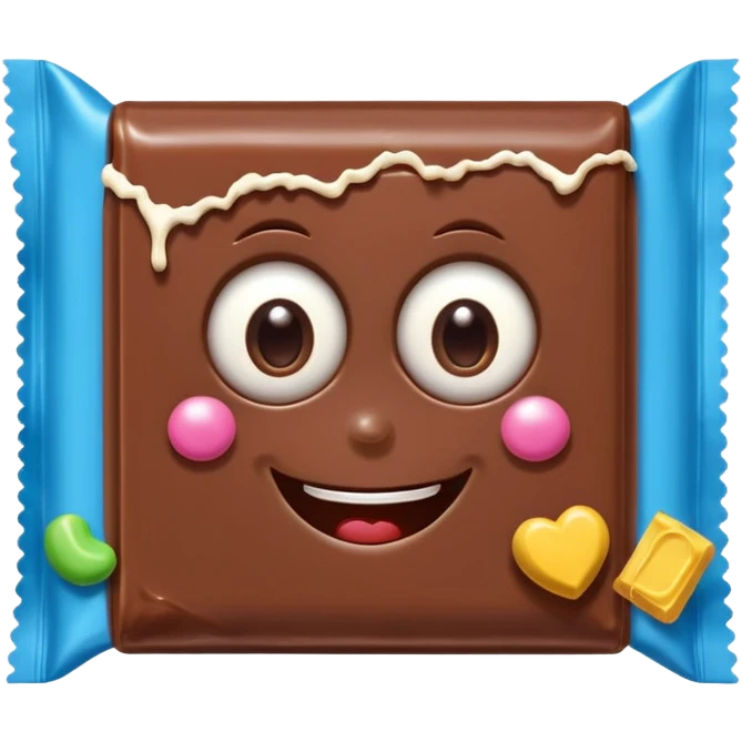candy bar with accessories and eyes emoji