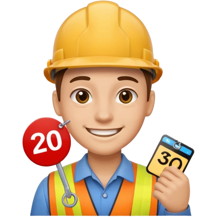 pricetag with an  worker emoji