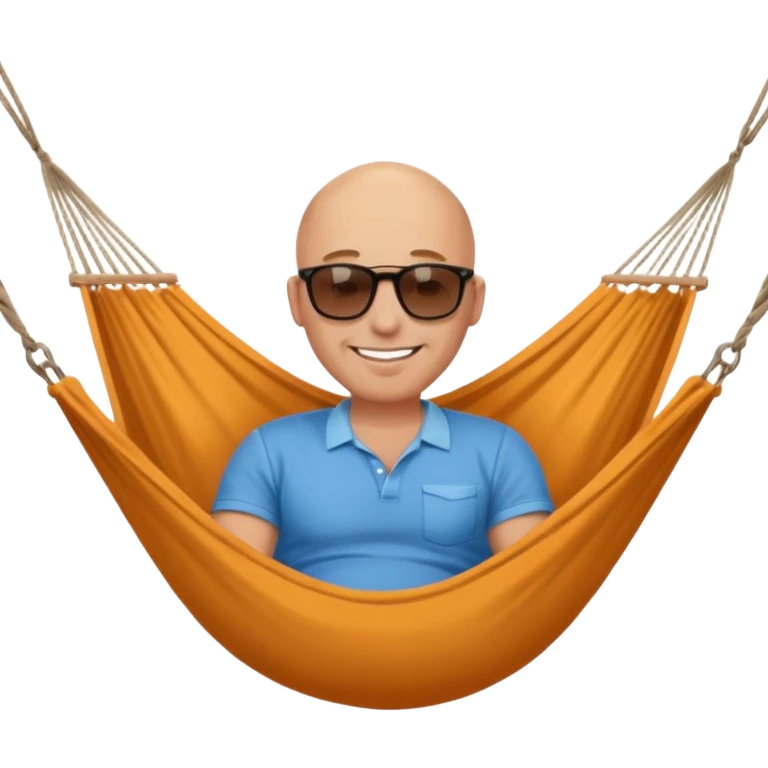Bald man  in a hammock emoji