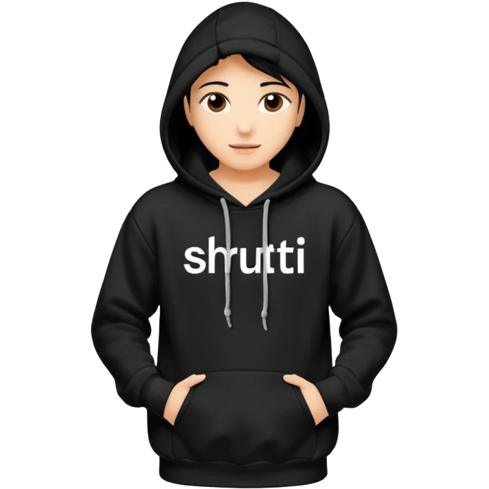Hoodie with shruti written on it emoji