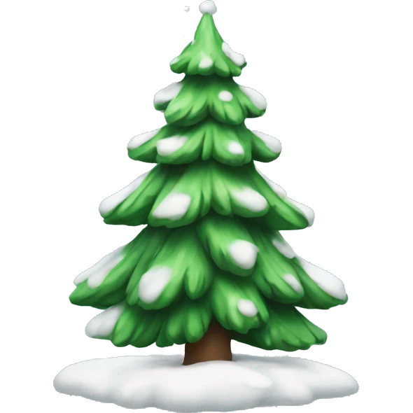 Christmas tree with snow emoji