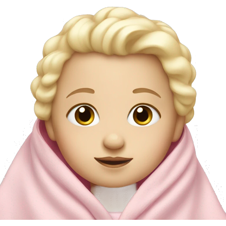 White blonde baby with pink blanket emoji