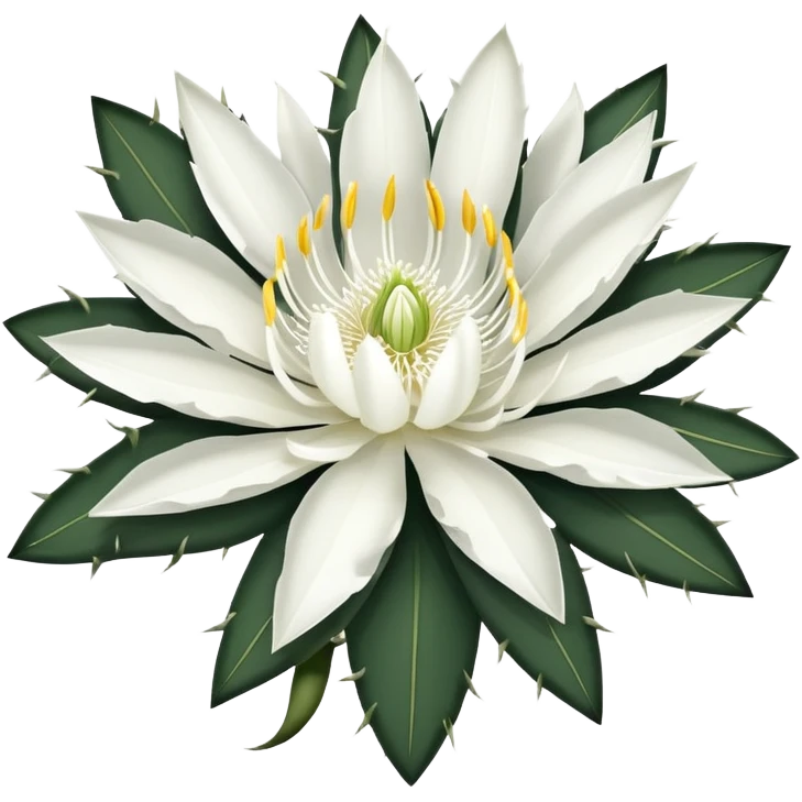 night blooming cereus flower, epiphyllum, white petals emoji