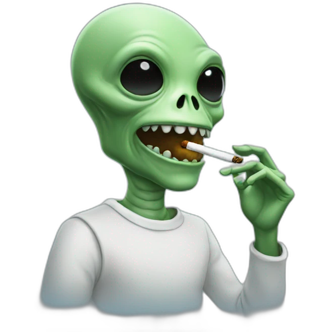 alien smoking emoji
